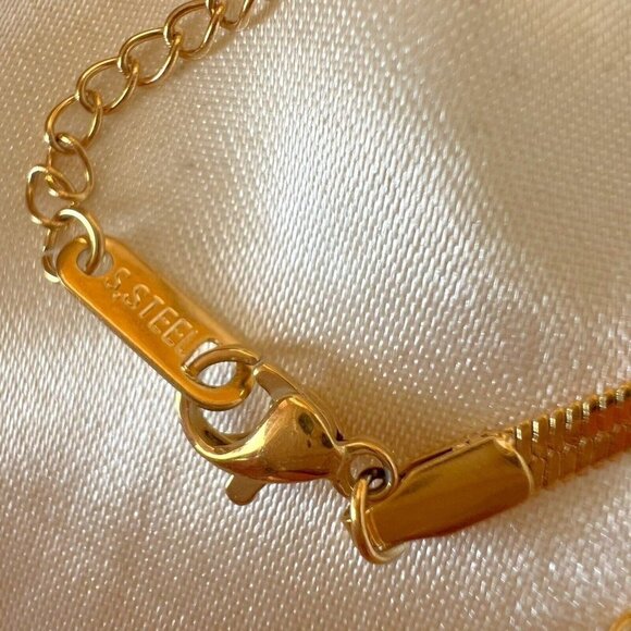 18K Gold Plated green Emerald Necklace SET Stainless Steel womens jewelry green - Picture 11 of 13